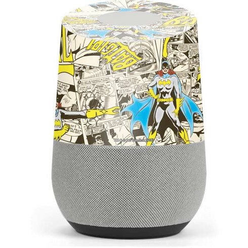 DC Comics Batman Batgirl Vintage Action pose pattern Google Home Skin